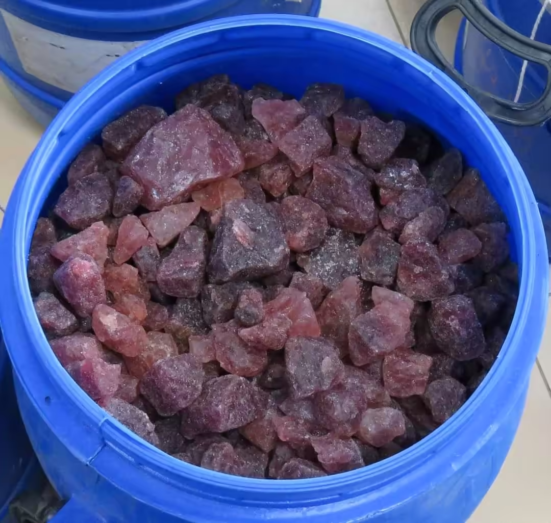 Industrial gemstones packed for shipping
