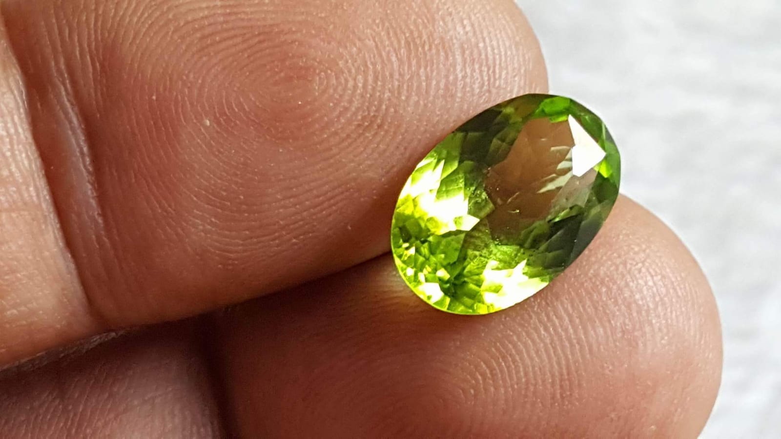 Peridot faceted