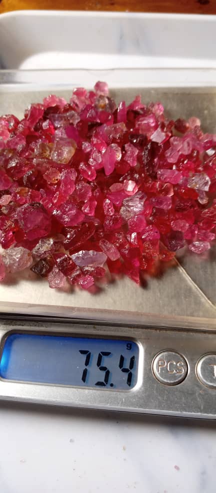Red Garnet rough stones
