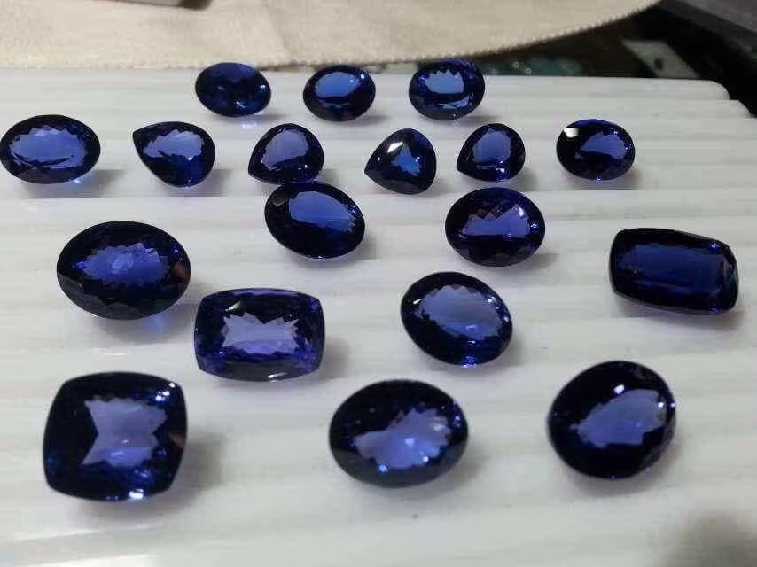 Cut and polished tanzanite gemstone