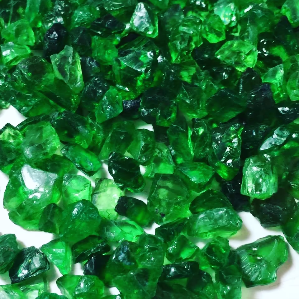 Rough tsavorite gemstone