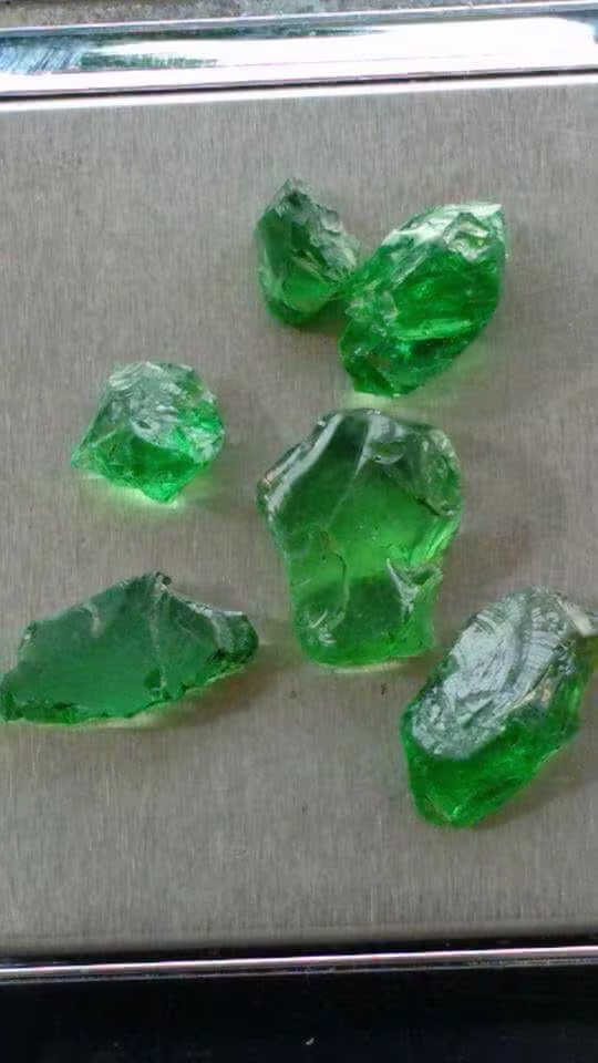 Tsavorite Garnet — vivid green rough gemstone
